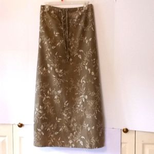 White Stag Vintage Drawstring Waist Column Skirt - Size (16/18) - Olive